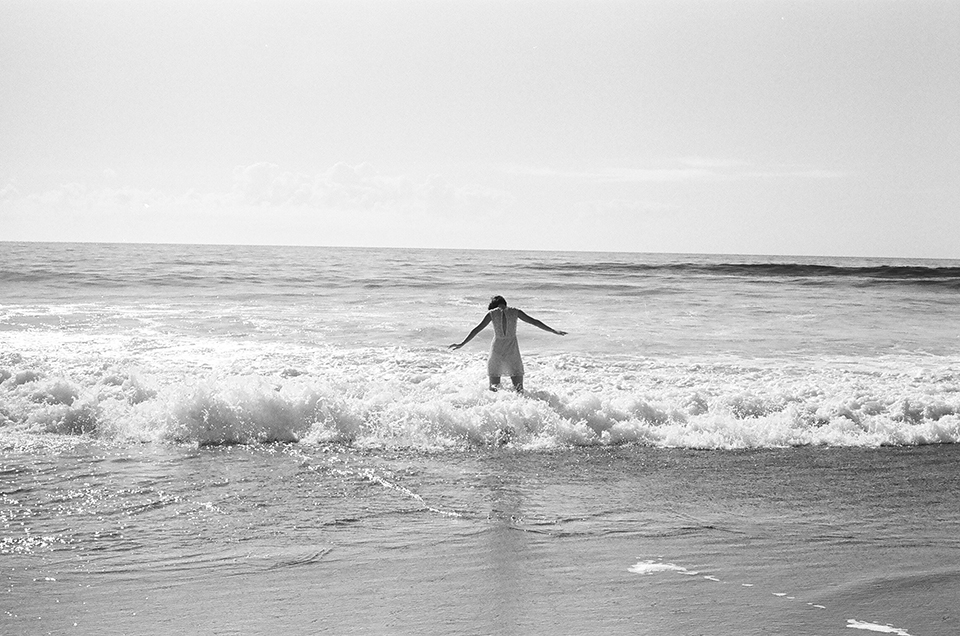 Emilie in the ocean