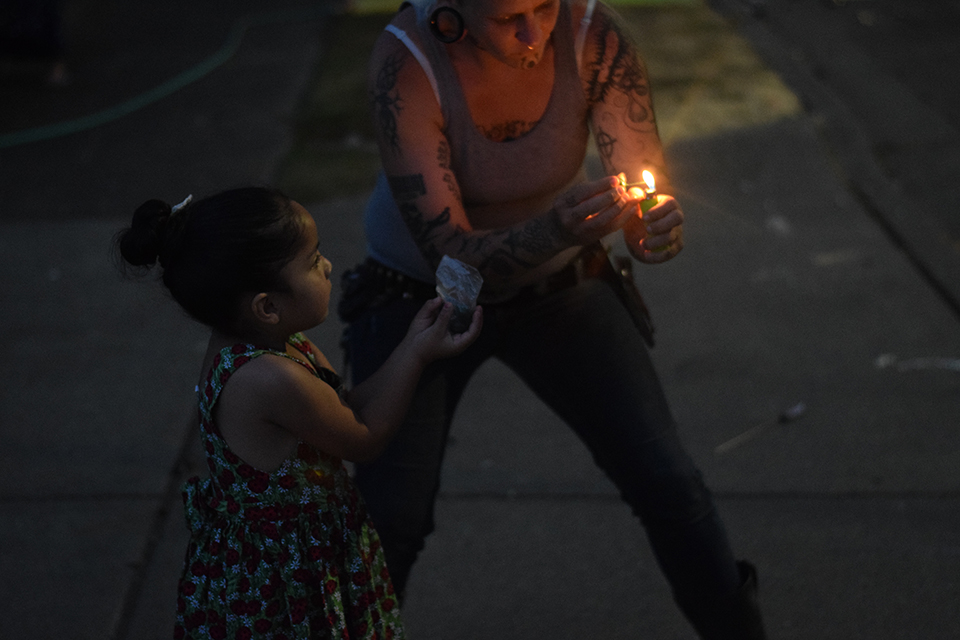 Barbie lighting Cela's noisemakers